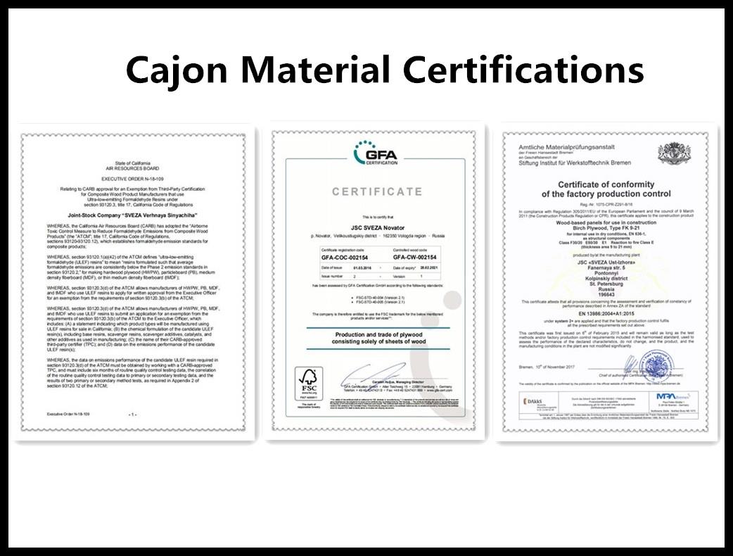 cajon certifications