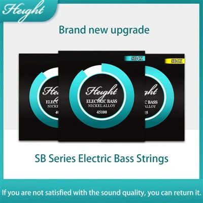 SB Bass Guitar Strings - Nickel Hex Steel, Nano Coating, vakuové zabalené, bohatý zvuk (45100/40125/30125)