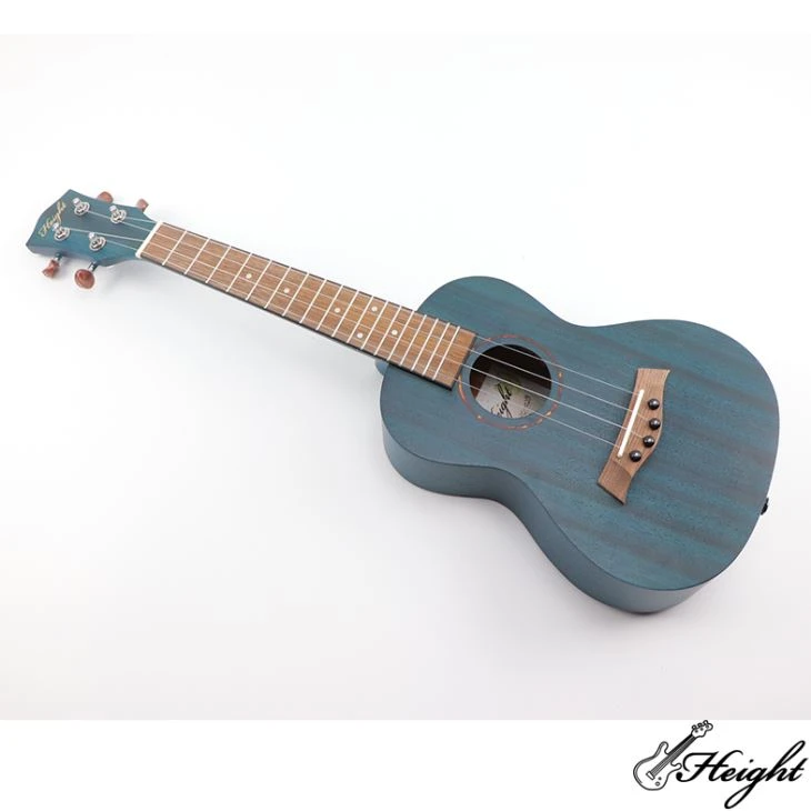 Mahagon koncertní ukelele s modrou barvou